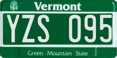 VT license plate YZS095