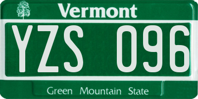 VT license plate YZS096