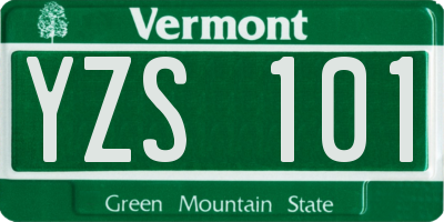 VT license plate YZS101