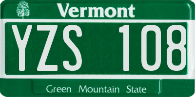 VT license plate YZS108