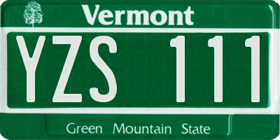 VT license plate YZS111