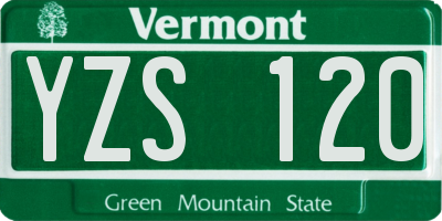VT license plate YZS120