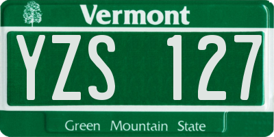 VT license plate YZS127