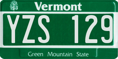 VT license plate YZS129