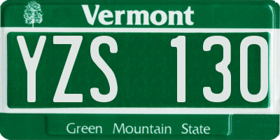 VT license plate YZS130