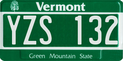 VT license plate YZS132