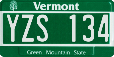 VT license plate YZS134