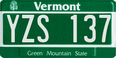 VT license plate YZS137