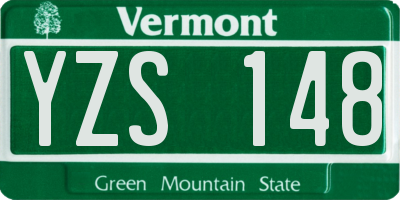 VT license plate YZS148