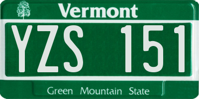 VT license plate YZS151