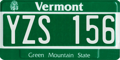 VT license plate YZS156