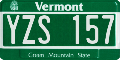VT license plate YZS157