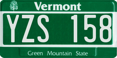 VT license plate YZS158