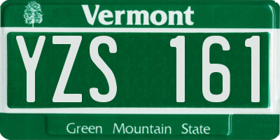 VT license plate YZS161