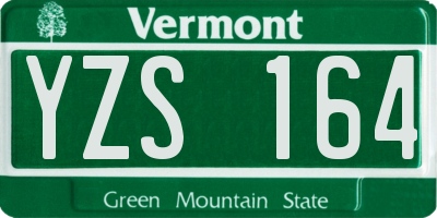 VT license plate YZS164