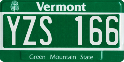 VT license plate YZS166
