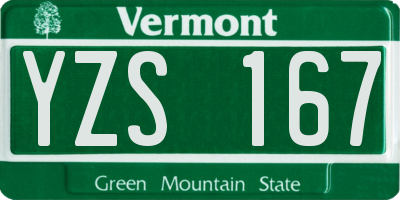 VT license plate YZS167
