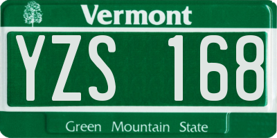 VT license plate YZS168