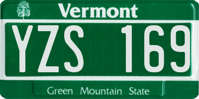 VT license plate YZS169