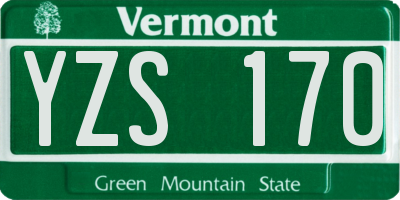VT license plate YZS170
