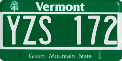 VT license plate YZS172