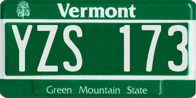 VT license plate YZS173