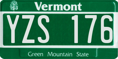 VT license plate YZS176