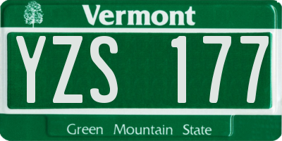 VT license plate YZS177