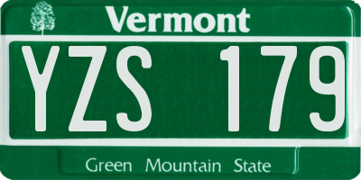 VT license plate YZS179