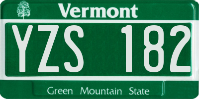 VT license plate YZS182