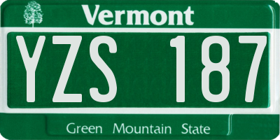 VT license plate YZS187