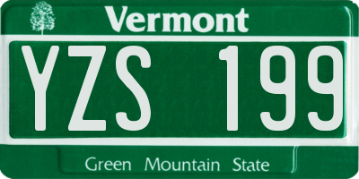 VT license plate YZS199