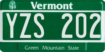 VT license plate YZS202