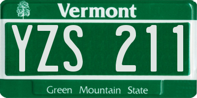 VT license plate YZS211