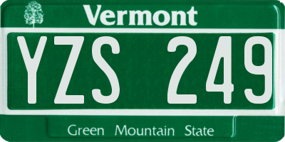 VT license plate YZS249
