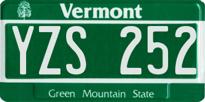 VT license plate YZS252
