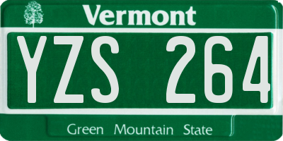 VT license plate YZS264