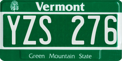 VT license plate YZS276