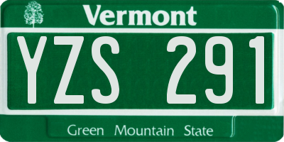 VT license plate YZS291