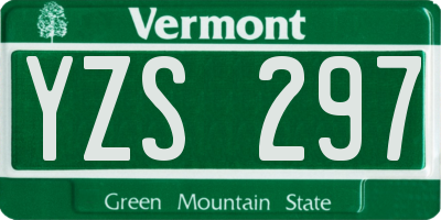 VT license plate YZS297
