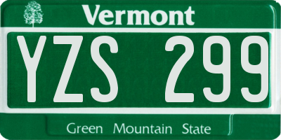 VT license plate YZS299