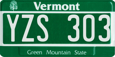 VT license plate YZS303