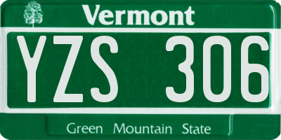 VT license plate YZS306
