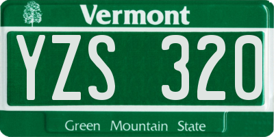VT license plate YZS320