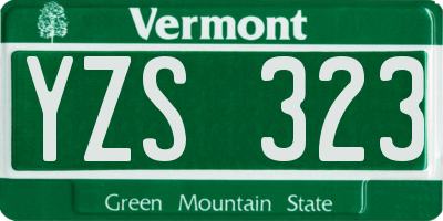 VT license plate YZS323