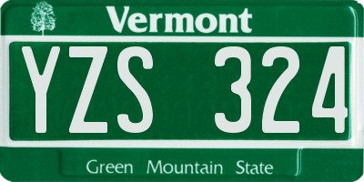 VT license plate YZS324