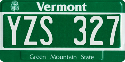 VT license plate YZS327