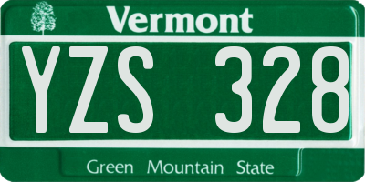 VT license plate YZS328