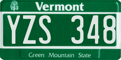VT license plate YZS348