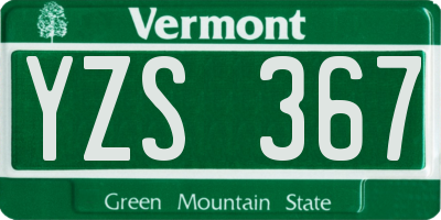 VT license plate YZS367